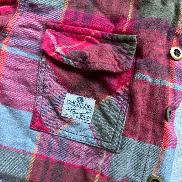 Naartjie Flannel Hooded Shirt Jacket - Size XXL (9 years) - Picture 2 of 5
